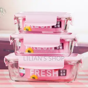 Vaccum Glass Lunch Box-3pcs