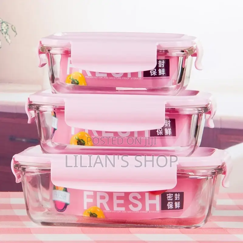 Vaccum Glass Lunch Box-3pcs