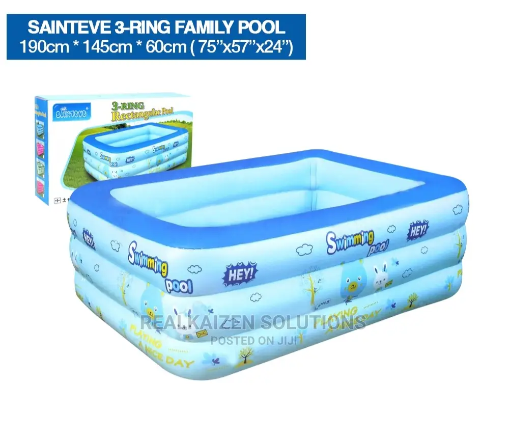 SAINTEVE 3 Ring Rectangular Circular Kid Swimming Pools