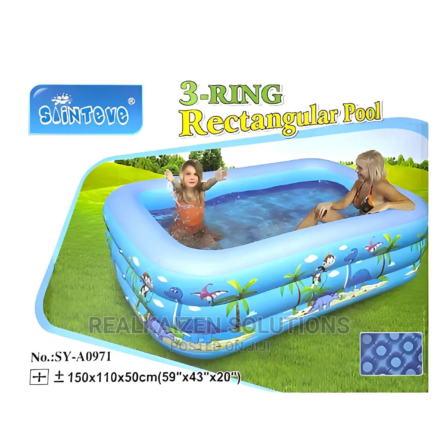 SAINTEVE 3 Ring Rectangular Circular Kid Swimming Pools