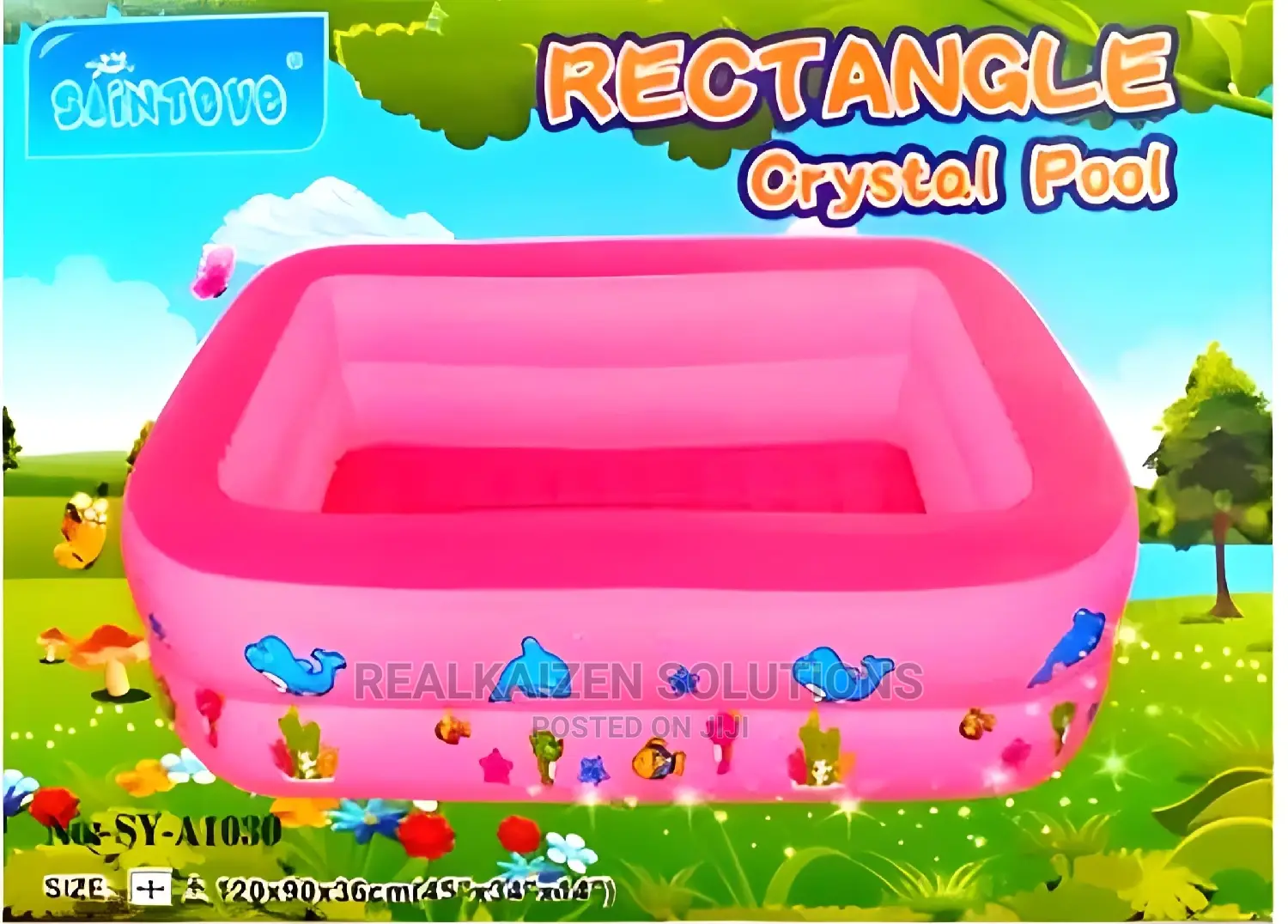 SAINTEVE 3 Ring Rectangular Circular Kid Swimming Pools