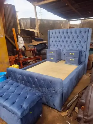 4*6 Fabric Bed With Ottoman and Drawers