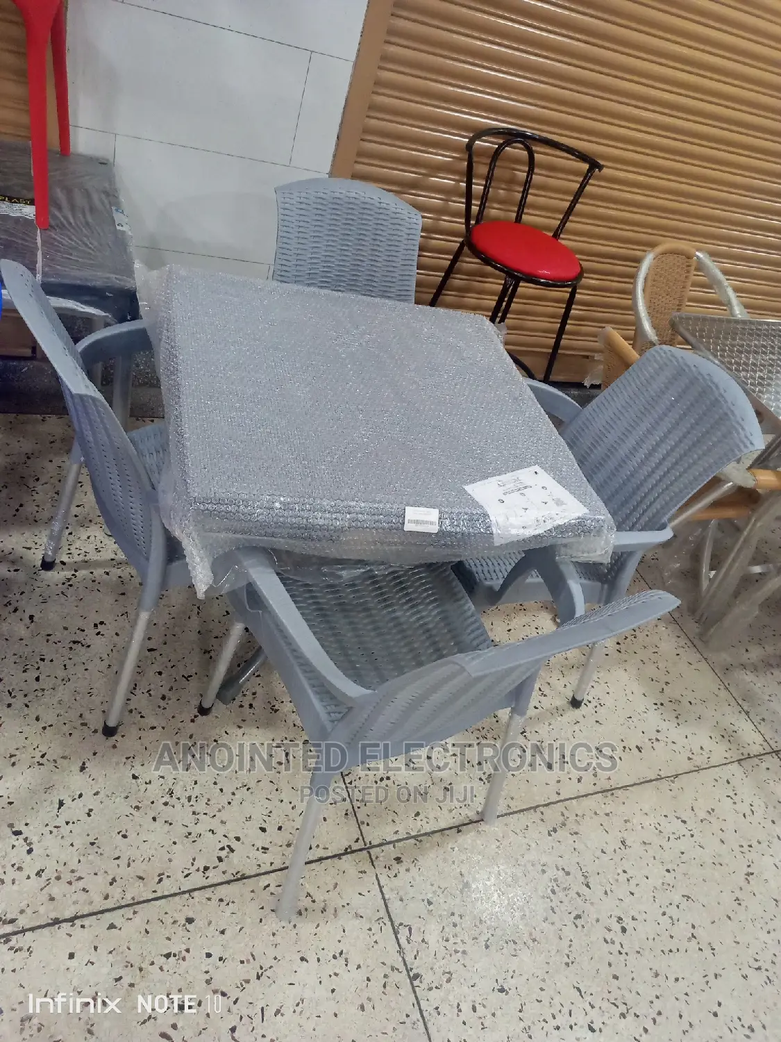 Plastic Chairs and Table