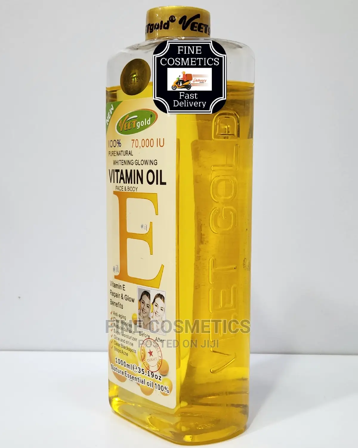 VEET Gold 100% Pure Natural Whitening Glowing Vitamin E Oil