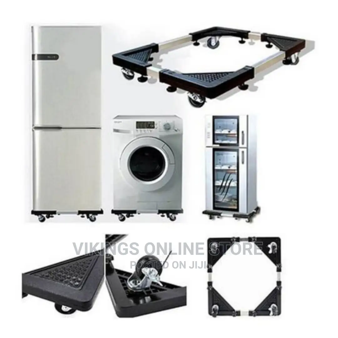 Adjustable Washing Machine and Fridge Stand Trolley,