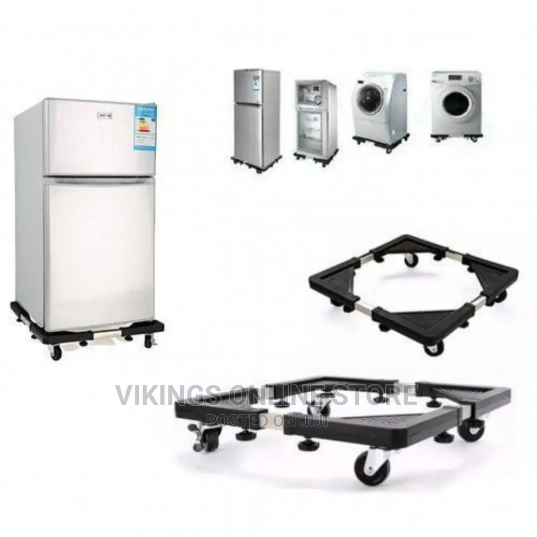Adjustable Washing Machine and Fridge Stand Trolley,