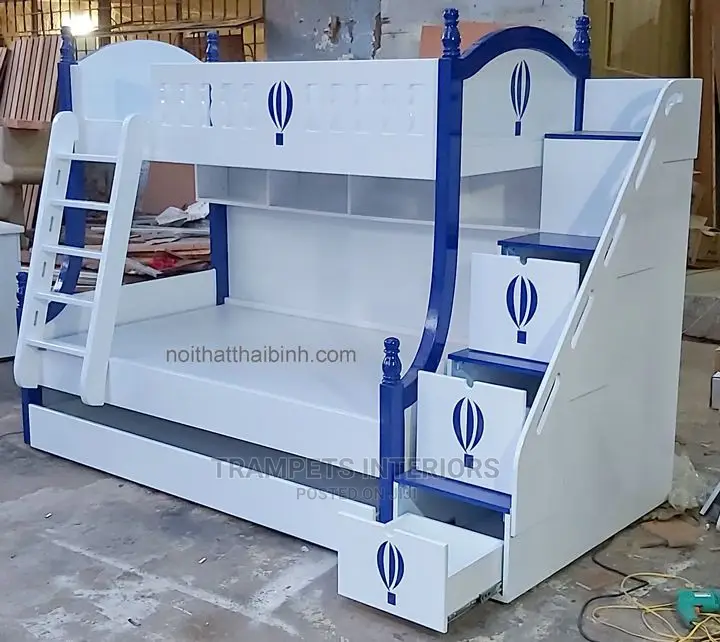 Bunk Beds In White And Blue