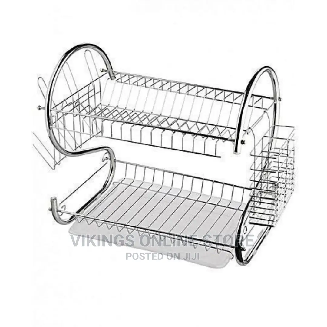 2 Layers Metallic Dish Rack.