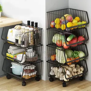 Movable Metal Wire Kitchen Rack
