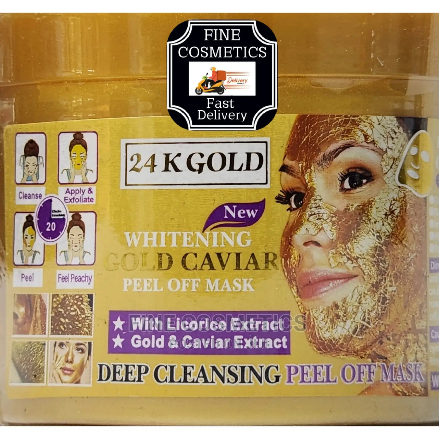 Gold Whitening Face Peel Off Mask Gold