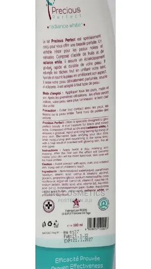 Precious Perfect Radiance White Lightening Lotion and Oil