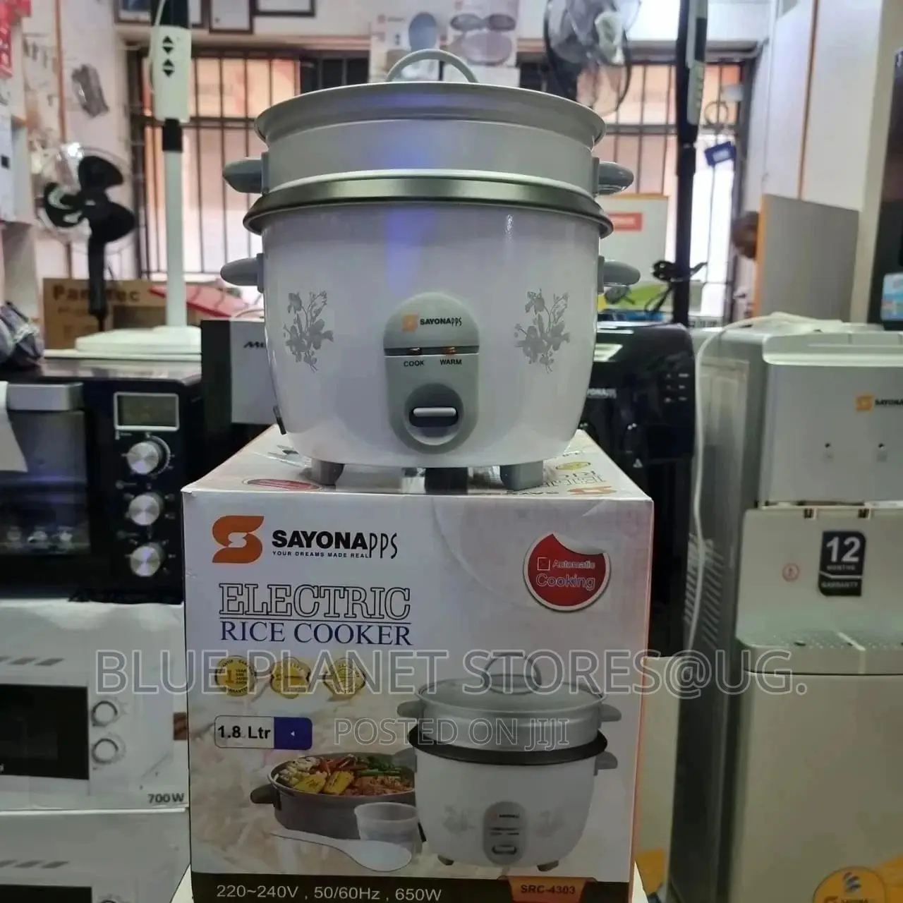 SAYONA 1.8L Electric Rice Cooker + Steamer | 650w | SRC-4303