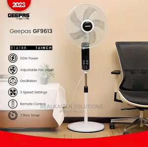 GEEPAS 16" Touch Switch 3 Speed Stand Fan With Remote