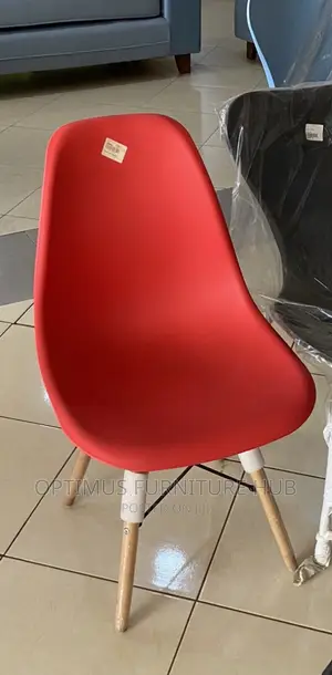 Red Wooden Legged Chair