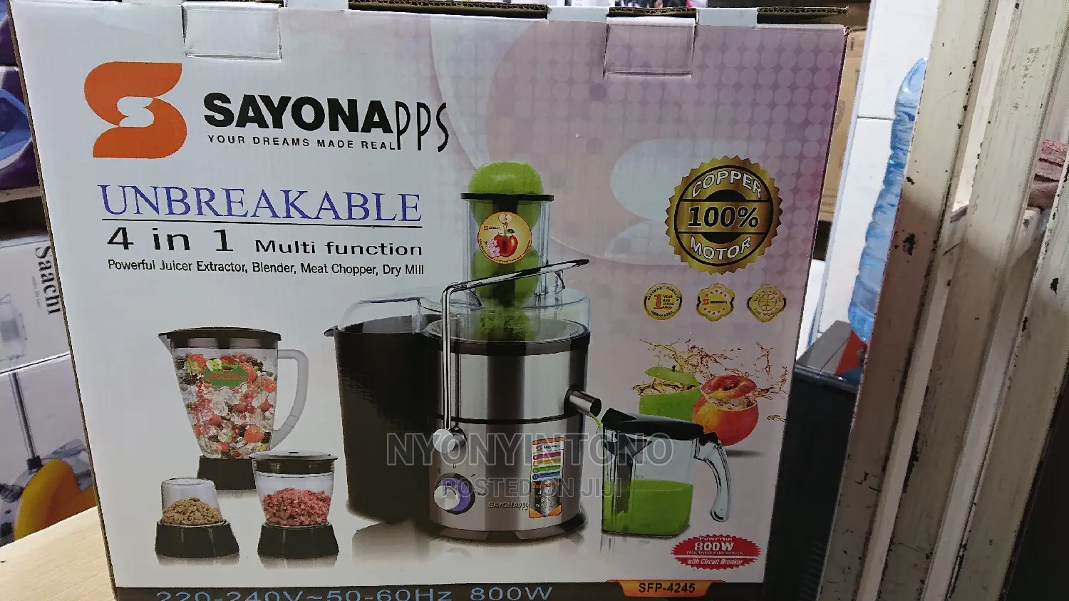 Sayona 4 In 1 Juicer,Blender,Chopper &Grinder. 1yr Warranty