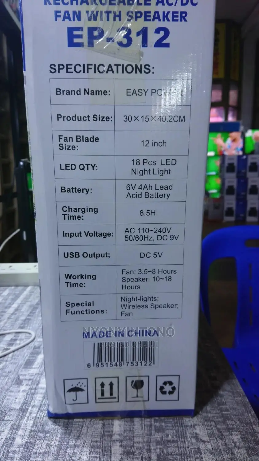 Rechargeable Fan, Bluetoothspeaker, Lamp With Solarpanel