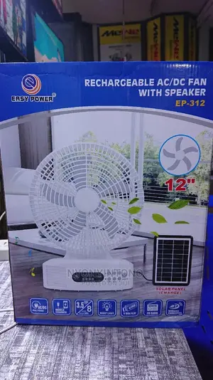 Rechargeable Fan, Bluetoothspeaker, Lamp With Solarpanel