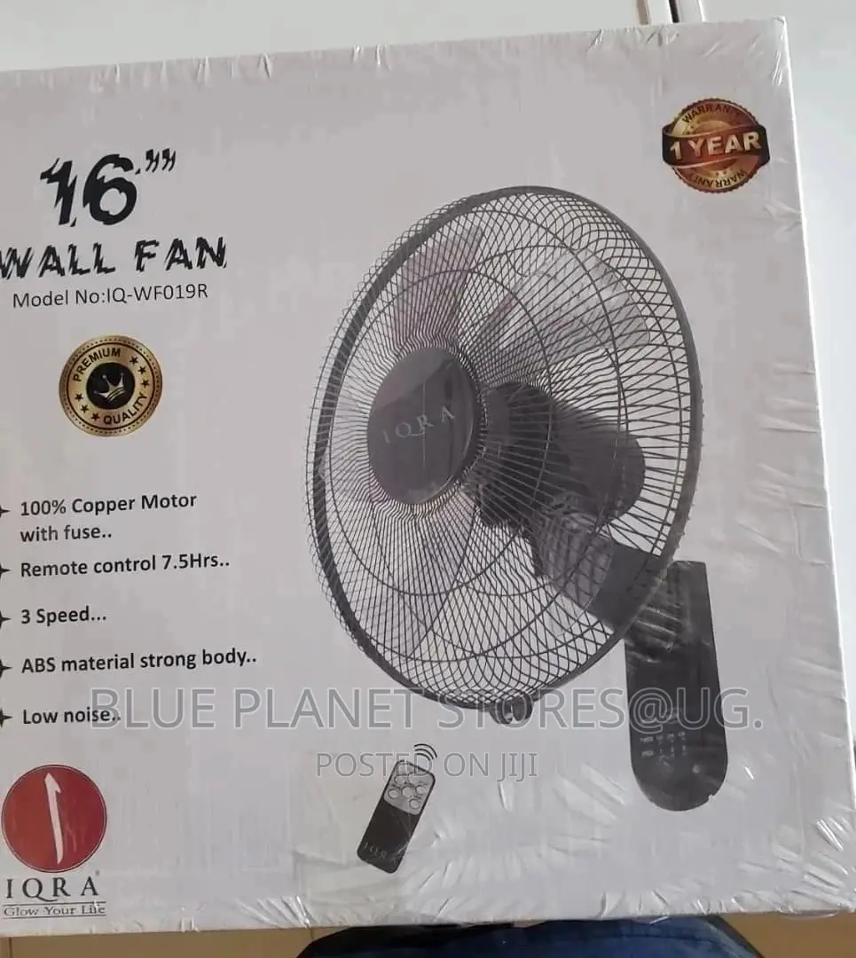 IQRA "16" Wall Fans With Remote || 50w || IQ-WF019R