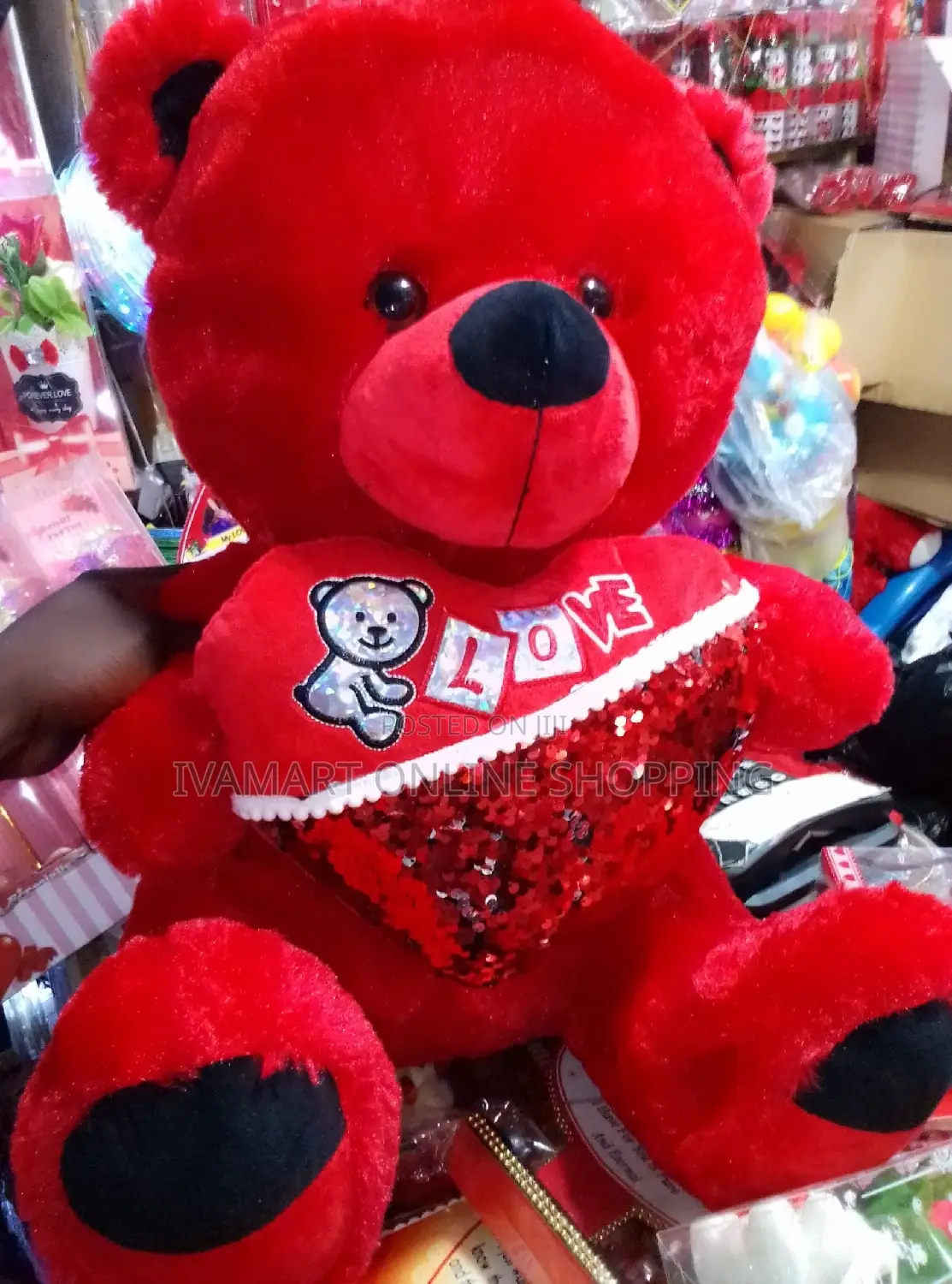 "I Love You" Red Teddy Bear - Big Size