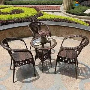 Balcony/Outdoor Chrome Glass Table + 4 Seater Chairs | PATIO