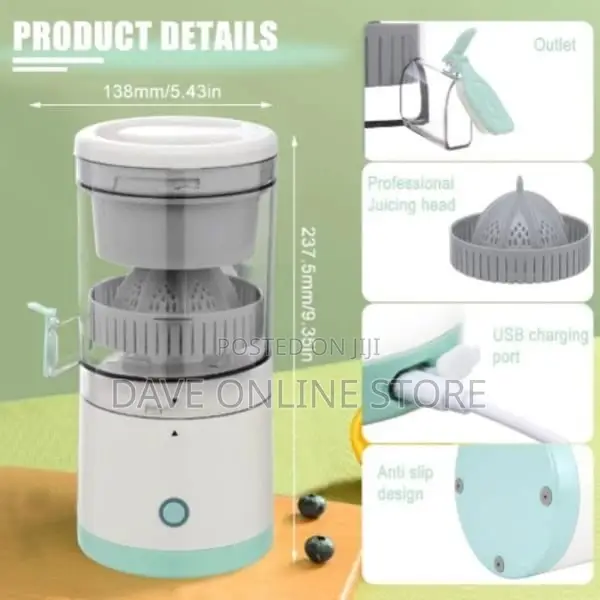 Portable Usb Charging Electric Wireless Fruit Juicer - 1L