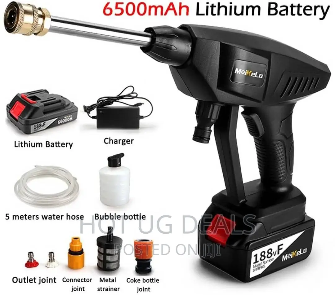 Portable Cordless High-pressure Car Wash Water Gun 2 Batteries.
