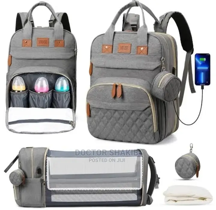 Multifunctional Baby Diaper Bag and Bed