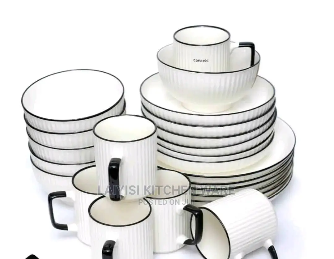 24pieces Dinner Set 6cups,6plates,6bowels,6side Plates