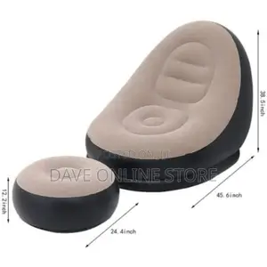 Inflatable Chair With Foot Rest and Pump