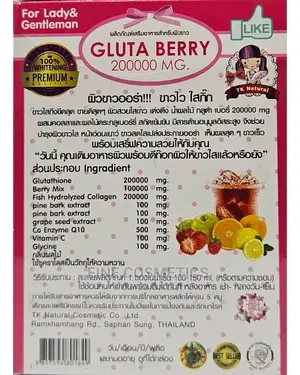 Gluta Berry 200000 Mg Drink Skin Whitening Powder 10pcs/Box