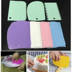 3pcs/Set Plastic Dough Knife Icing Fondant Scraper