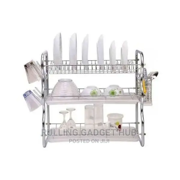 Dish Rack Drainer for Utensils Cutlery - Silver