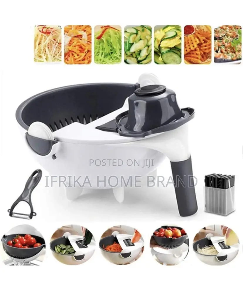 Magic Vegetable Cutter With Drain Basket 9 in 1