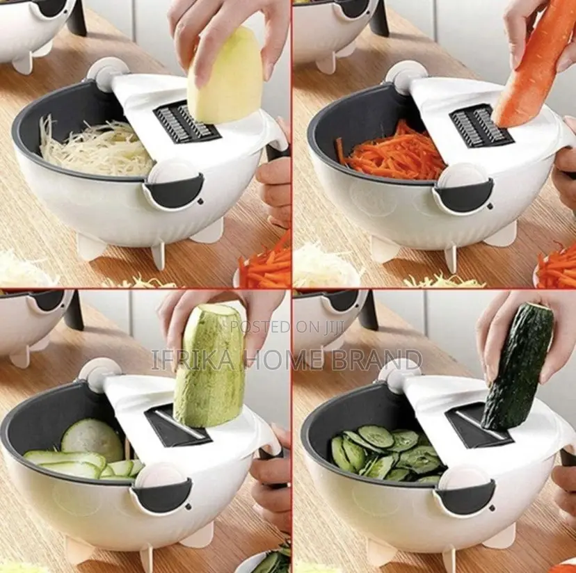 Magic Vegetable Cutter With Drain Basket 9 in 1