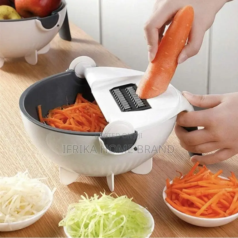 Magic Vegetable Cutter With Drain Basket 9 in 1