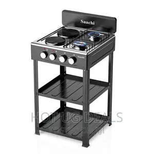 Saachi Gas Burner With 2 Gas 2 Hot Plates Shelves