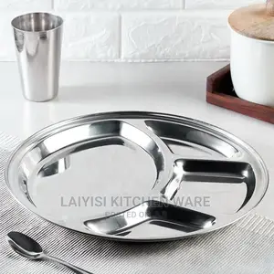 12pieces Heavy Stainless Partioned Plates