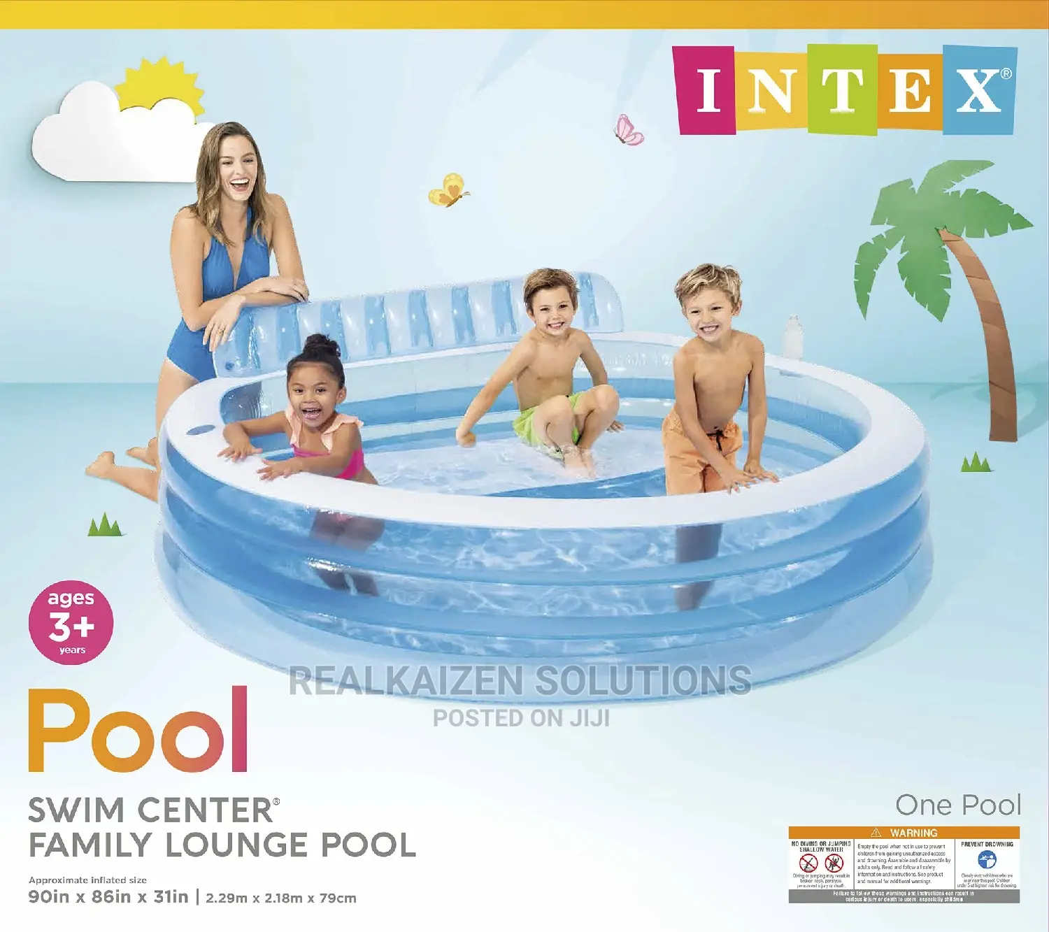 INTEX Wet Set Inflatable Family Lounge Swimming Pool 2.29m