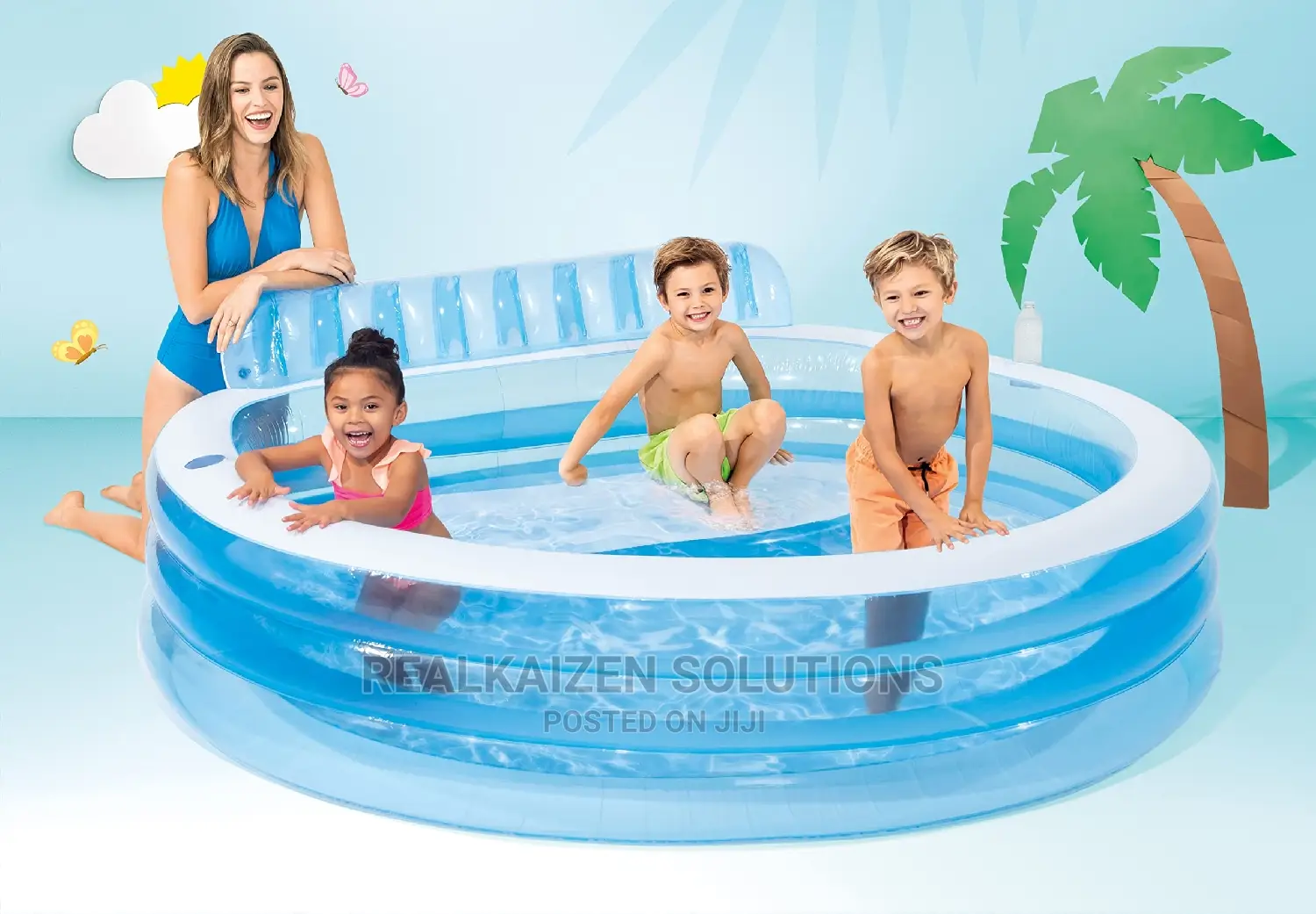 INTEX Wet Set Inflatable Family Lounge Swimming Pool 2.29m