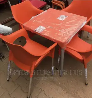 Nile Orange Set (Square Table, Four Chairs)