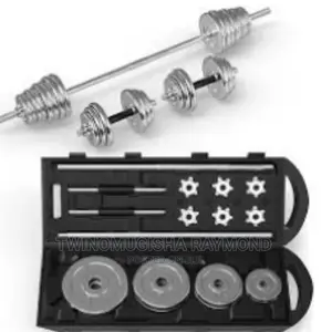 A Set of York 50 Kg Dumbbells and Barbells
