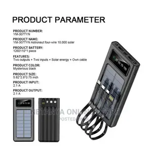 Photo - Portable 20000mah Solar Power Bank