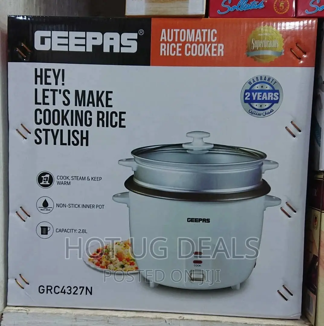 Geepas 2.8 Liters Non Stick Automatic Rice Cooker Grc4327-white/Silver ...