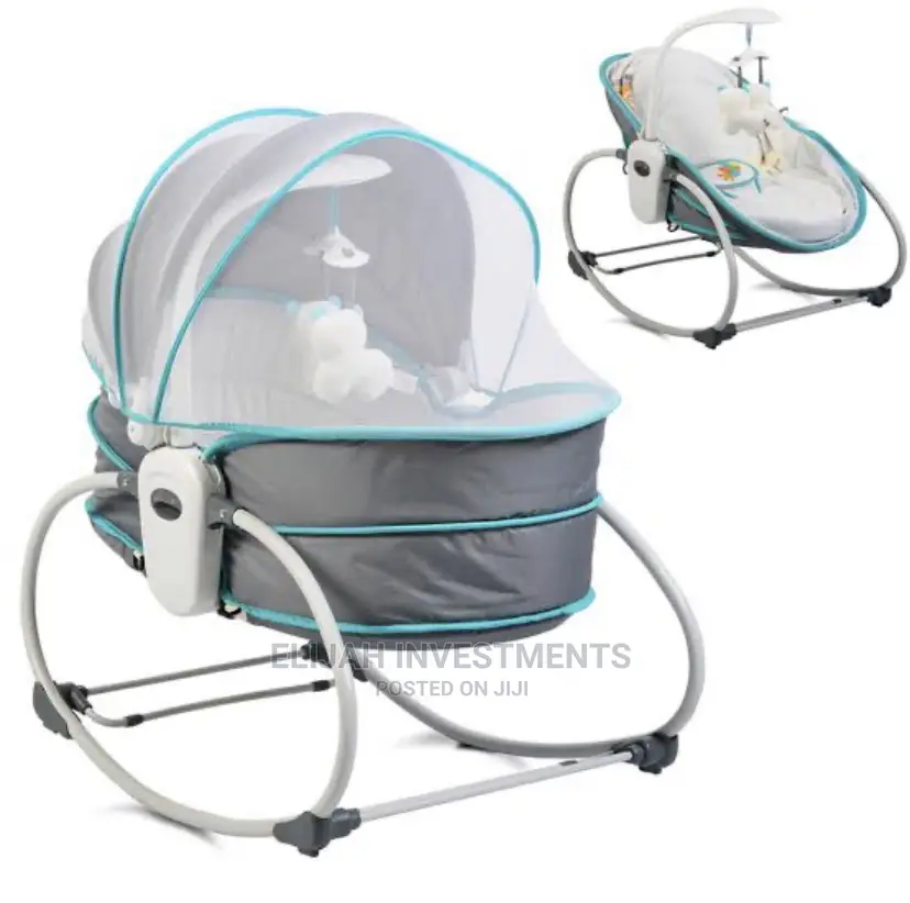 All 5 in 1 Baby Crib and Rocker (Musical)