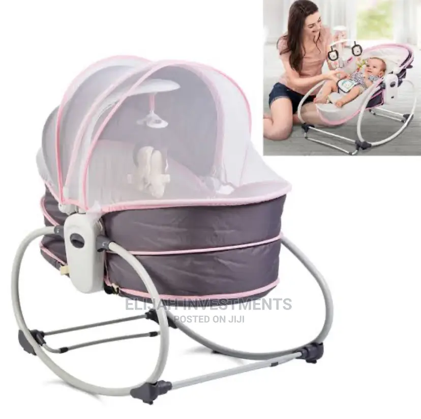 All 5 in 1 Baby Crib and Rocker (Musical)