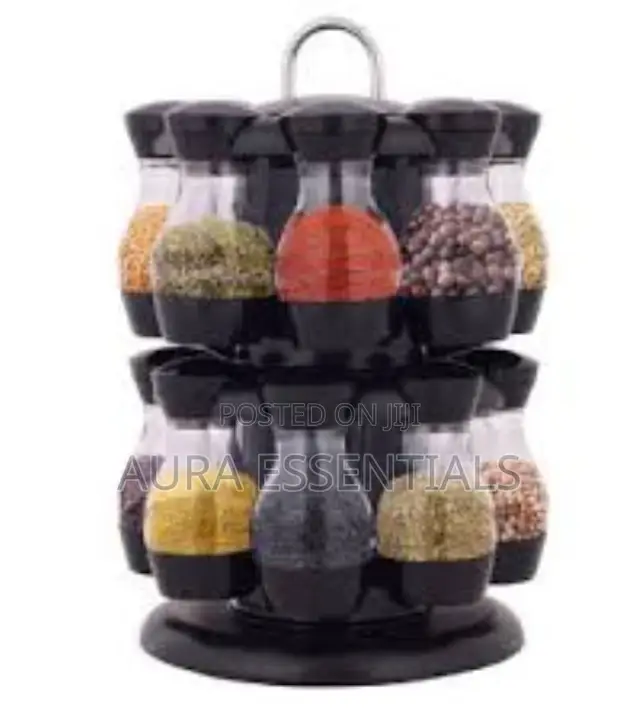 360 Rotating Spice Jar Rack