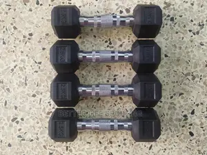 2.5 Kg Black Dumbbells Pair Hexagonal