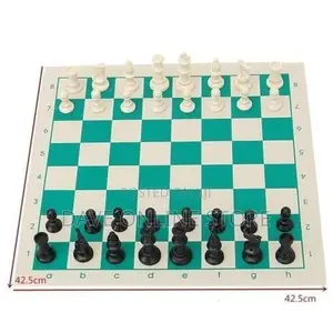 Portable Tournament Size Chess Set Game Plastic Pieces