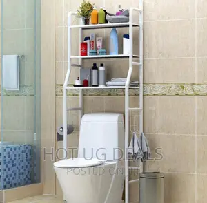 Metallic Toilet Organiser Rack With Holder