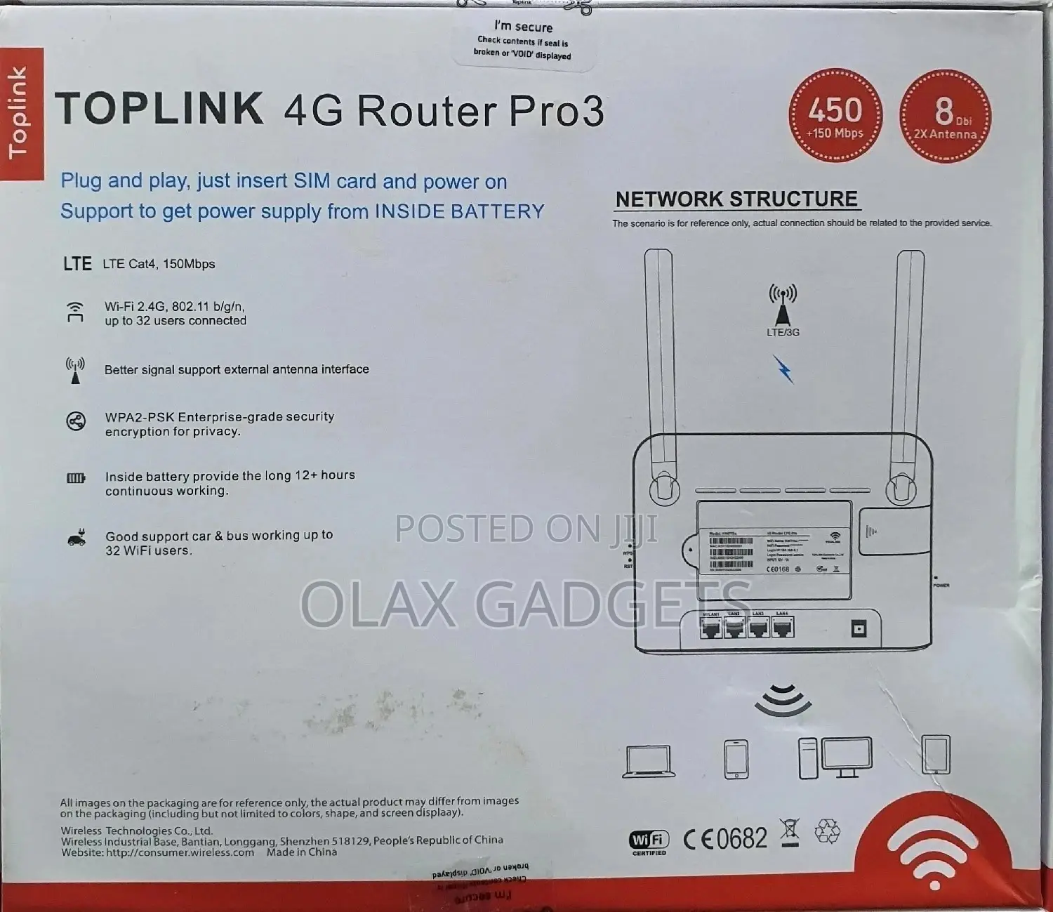 Toplink 4G Unlocked Rechargeable Router Pro 3 5000mah